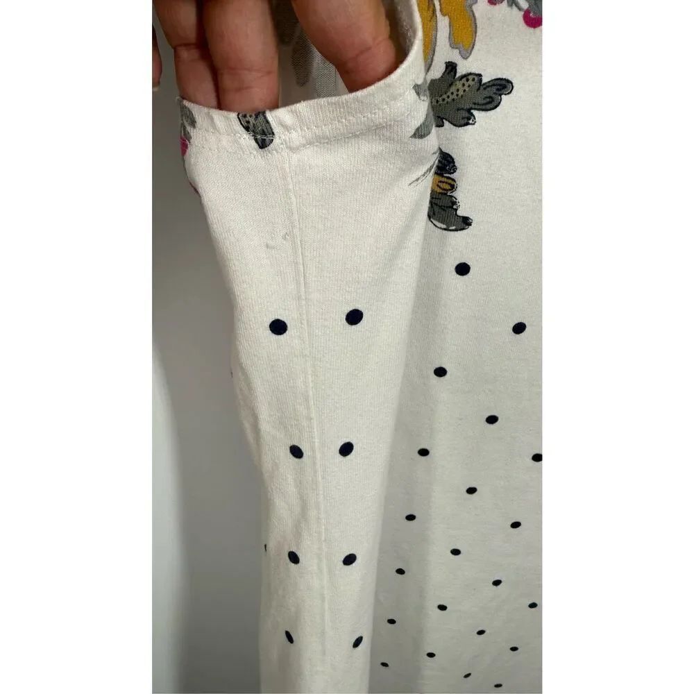 JOULES Great Britain White Floral & Polka Dot Dress Size 8 - Picture 6 of 9